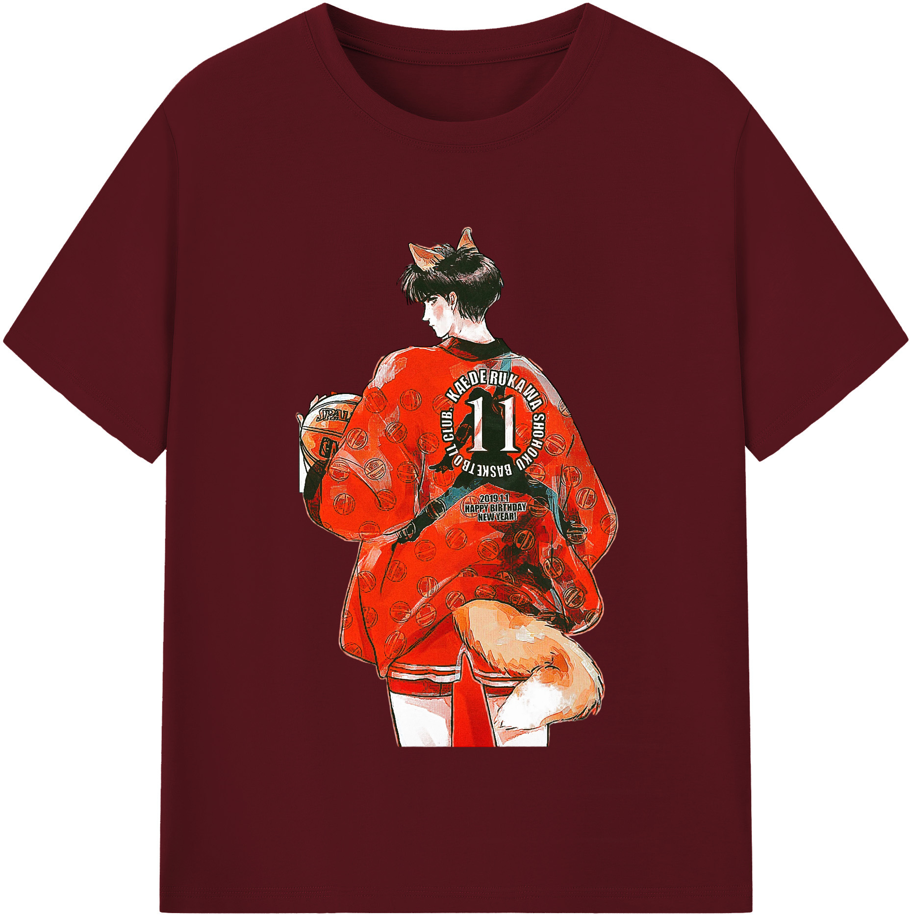 SLAM DUNK／スラムダンク 綿100％半袖Tシャツ（フロントプリント）